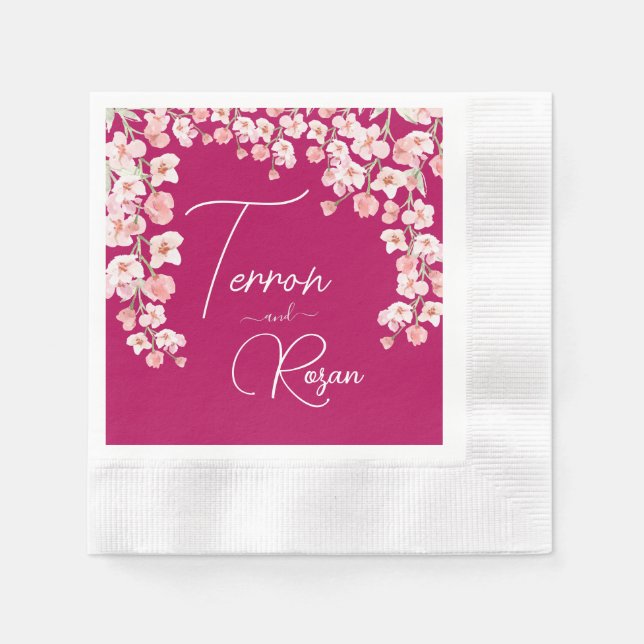 Servilleta De Papel Vino de flores (Anverso)