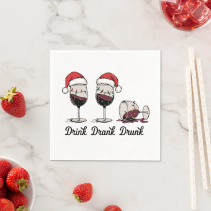 Servilleta De Papel Vino de Navidad Bebido Bebí Borracho