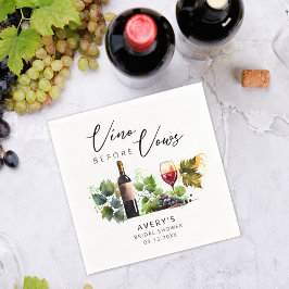 Servilleta De Papel Vino De Vino Elegante Antes De Var Ducha Bridal