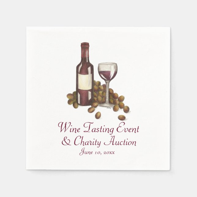 Servilleta De Papel Vino degustación de cócteles Fiesta Vidrio Frasco (Anverso)