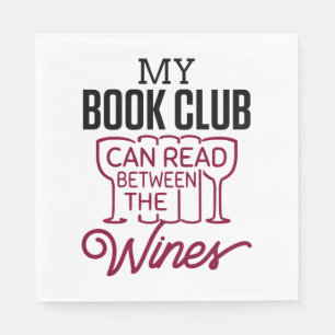 Servilleta De Papel Vino divertido del club de libros