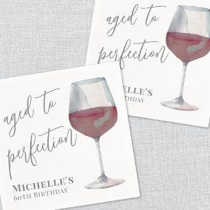 Servilleta De Papel Vino Envejecido a la Perfección Cumpleaños