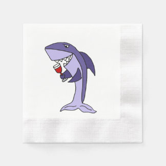 Servilleta De Papel Vino rojo que bebe tiburón