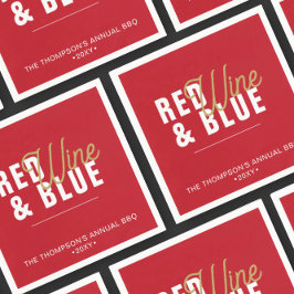 Servilleta De Papel Vino Rojo y Azul 4 de julio Papel Fiesta