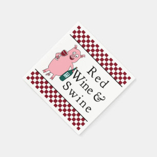 Servilleta De Papel Vino rojo y cerdos