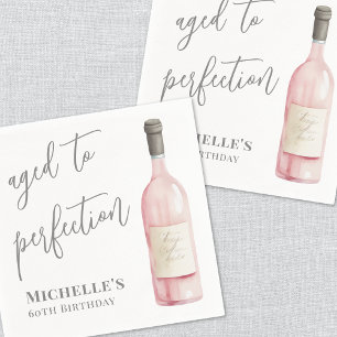 Servilleta De Papel Vino Simple Envejecido a la Perfección Cumpleaños