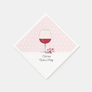 Servilleta De Papel vino tinto, cumpleaños adulto, boda, floral
