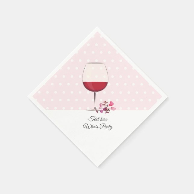 Servilleta De Papel vino tinto, cumpleaños adulto, boda, floral (Borde)