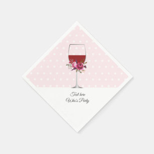 Servilleta De Papel vino tinto, cumpleaños adulto, boda, floral
