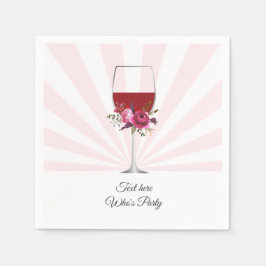 Servilleta De Papel vino tinto, cumpleaños adulto, boda, floral