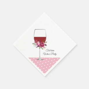 Servilleta De Papel vino tinto, cumpleaños adulto, boda, floral