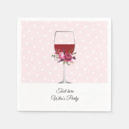 Servilleta De Papel vino tinto, cumpleaños adulto, boda, floral