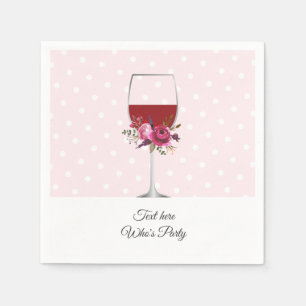 Servilleta De Papel vino tinto, cumpleaños adulto, boda, floral