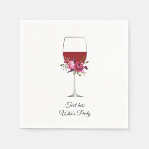 Servilleta De Papel vino tinto, cumpleaños adulto, boda, floral