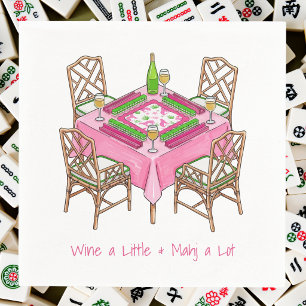 Servilleta De Papel Vino un Poco y Mahj Mucho Fiesta de Mahjong Elegan