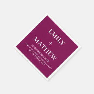 Servilleta De Papel VINO Y SERVilletas DE BODA SENCILLAS CON NOMBRE PE