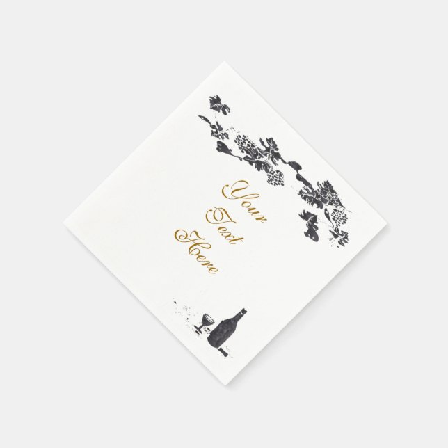 Servilleta De Papel Vino y uvas Napkin (Borde)