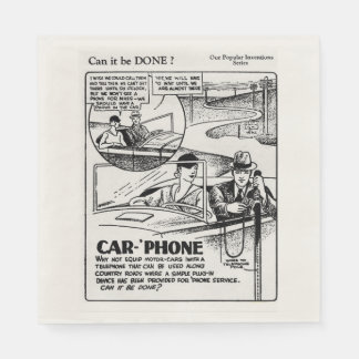 Servilleta De Papel Vintage 1930's Inventions Paper Luncheon Napkin