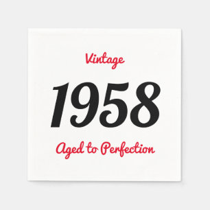 Servilleta De Papel Vintage 1958 Envejecido a la Perfección Cumpleaños