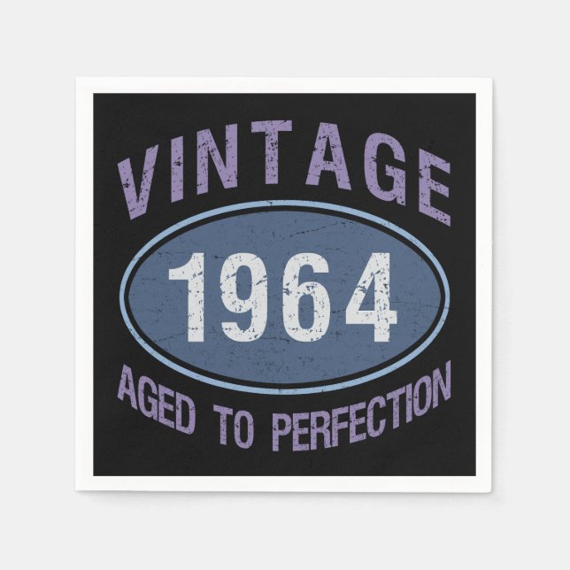 Servilleta De Papel Vintage 1964 60º cumpleaños (Anverso)