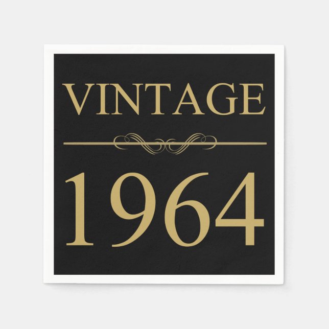 Servilleta De Papel Vintage 1964 60º cumpleaños (Anverso)