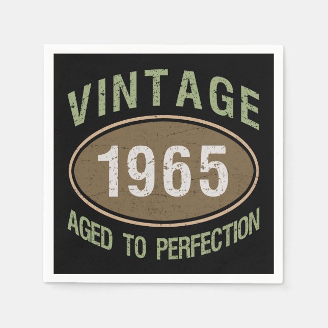 Servilleta De Papel Vintage 1965 60º cumpleaños (Anverso)