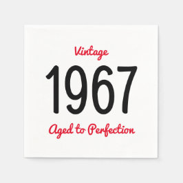 Servilleta De Papel Vintage 1967 Edad A Perfección 50 Fiesta De Cumple