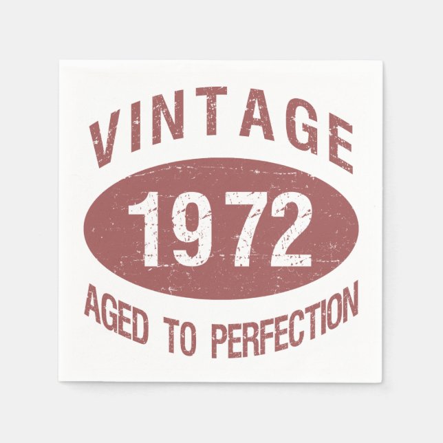 Servilleta De Papel Vintage 1972 50th Birthday (Anverso)