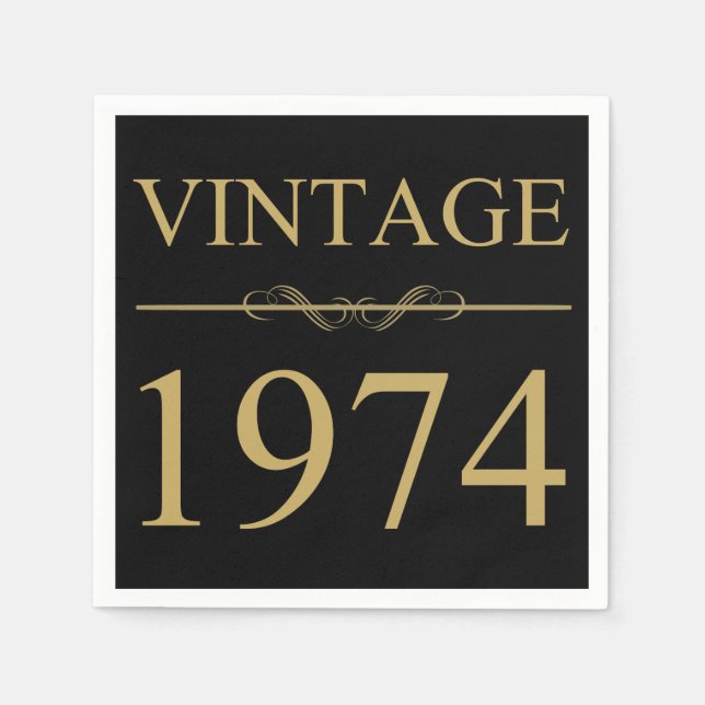 Servilleta De Papel Vintage 1974 50º cumpleaños (Anverso)