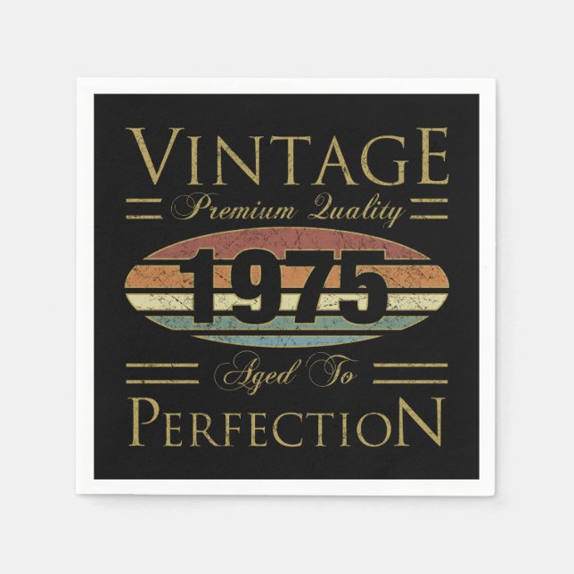 Servilleta De Papel Vintage 1975 50º cumpleaños (Anverso)