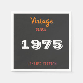 Servilleta De Papel Vintage 1975 Limited Edition 50th Birthday Napkins