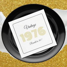 Servilleta De Papel Vintage 1976 Retro Birthday 50th Birthday White