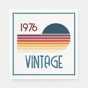 Servilleta De Papel Vintage 1976 Retro Stripe Sun 50 cumpleaños