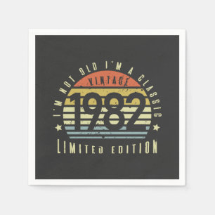 Servilleta De Papel Vintage 1982 Edición Limitada - 40º regalo de cump