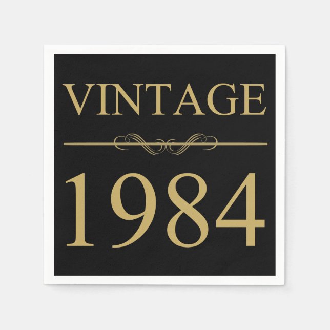 Servilleta De Papel Vintage 1984 40º cumpleaños (Anverso)