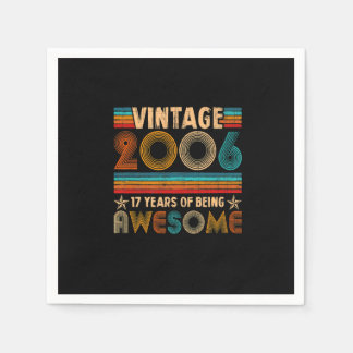 Servilleta De Papel Vintage 2006 17th Birthday Gift Niños Chicas 17 añ