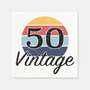 Servilleta De Papel Vintage 50th Birthday Sunset