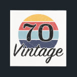Servilleta De Papel Vintage 70th Birthday Sunset<br><div class="desc">Un diseño de cumpleaños hito con un atardecer de color retro vintage que tiene un efecto falso angustiado.</div>