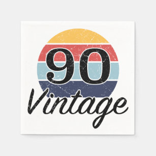 Servilleta De Papel Vintage 90th Birthday Sunset