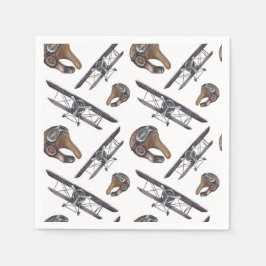 Servilleta De Papel Vintage Airplane Birday Party