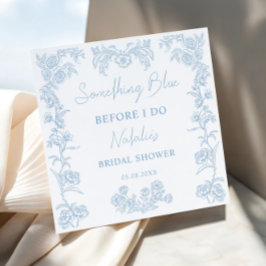 Servilleta De Papel Vintage Algo Azul Antes de Hacer Ducha Nupcial