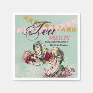Servilleta De Papel Vintage Alice In Wonderland Tea Fiesta BABY SHOWER