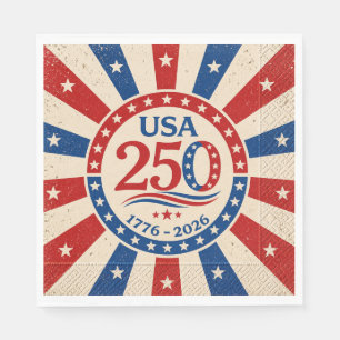 Servilleta De Papel Vintage América 250 Servilletas Patrióticas Fiesta