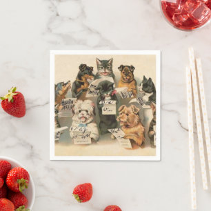 Servilleta De Papel Vintage Animals divertidas servilletas de papel