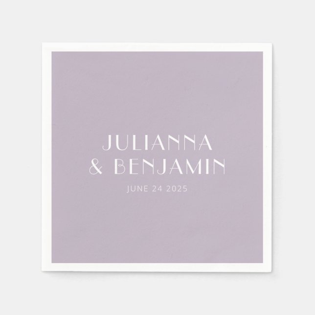 Servilleta De Papel Vintage Art Deco Dusty Lilac Matrimonio simple per (Anverso)