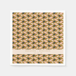 Servilleta De Papel Vintage Art Deco Rubor Gold Boda Personalizado