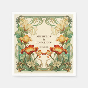 Servilleta De Papel Vintage Art Nouveau Botanau Mucha Gracias