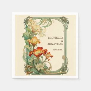 Servilleta De Papel Vintage Art Nouveau Botanau Mucha Gracias