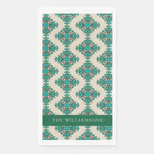 Servilleta De Papel Vintage Art Nouveau Green Personalizado