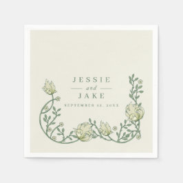Servilleta De Papel Vintage Art Nouveau style Floral Border Wedding